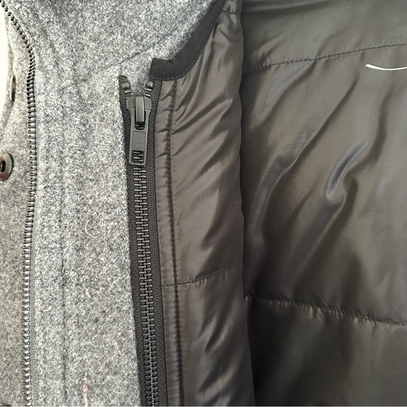 Andrew Marc Graphite Gray Wool Fox Fur Leather Trim Hooded Lined Peacoat Size 4 - Picture 7 of 12